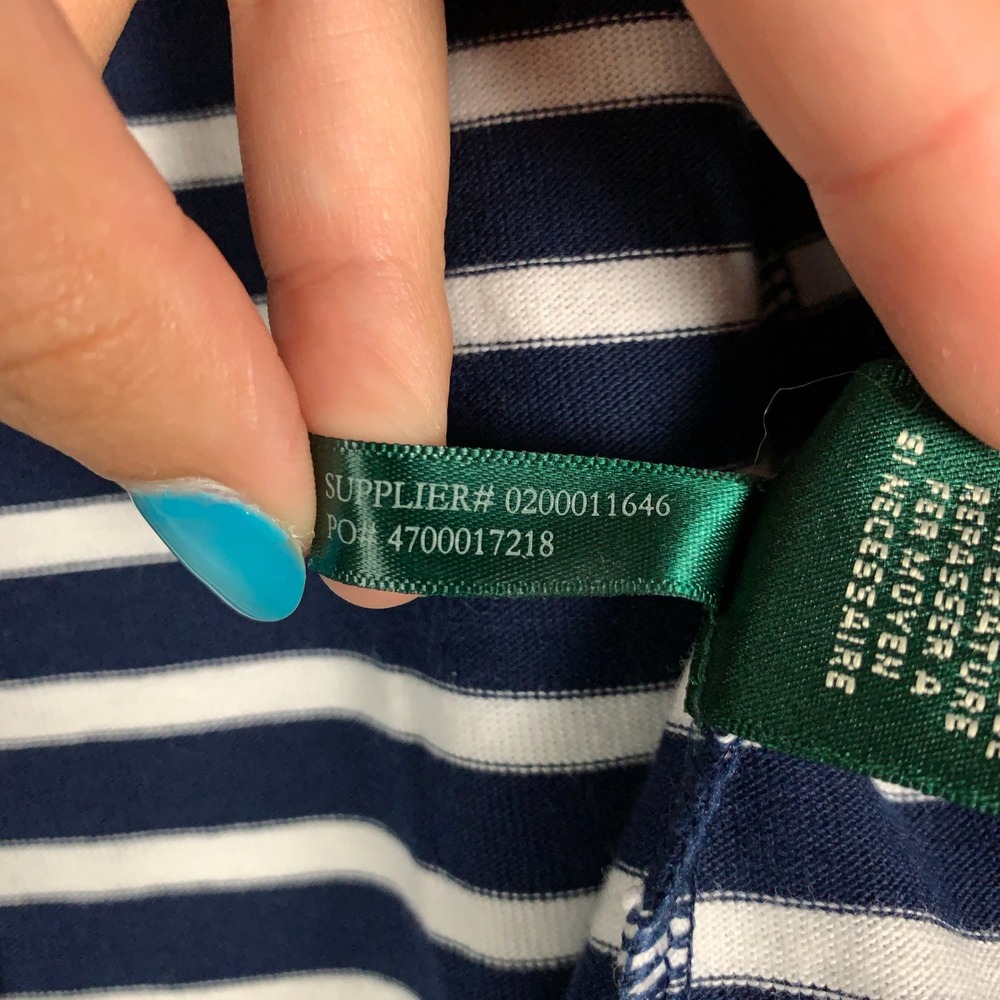 Lauren Ralph Lauren Striped Knit Blazer Womens Medium Navy White Coastal Preppy - Picture 9 of 14